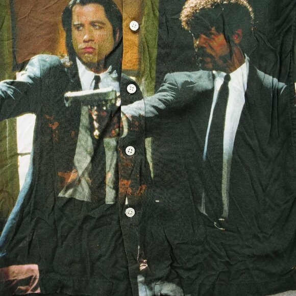 Pulp Fiction Ripple Junction Shirt Mens Small Black Graphic Print Button Up - Picture 4 of 15